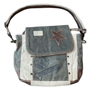 Myra bag canvas leather punk vintage inspired retro eclectic crossbody bag